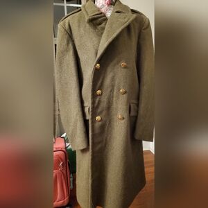 Banana Republic Vintage Military Coat with Gold Buttons Size M